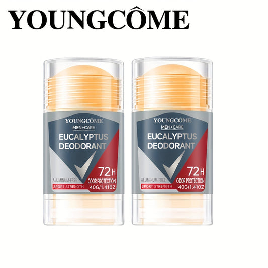 YOUNGCOME Men'S Care Eucalyptus Deodorant: Aluminum-Free, 72H Odor Protection, 40G/1.41Oz