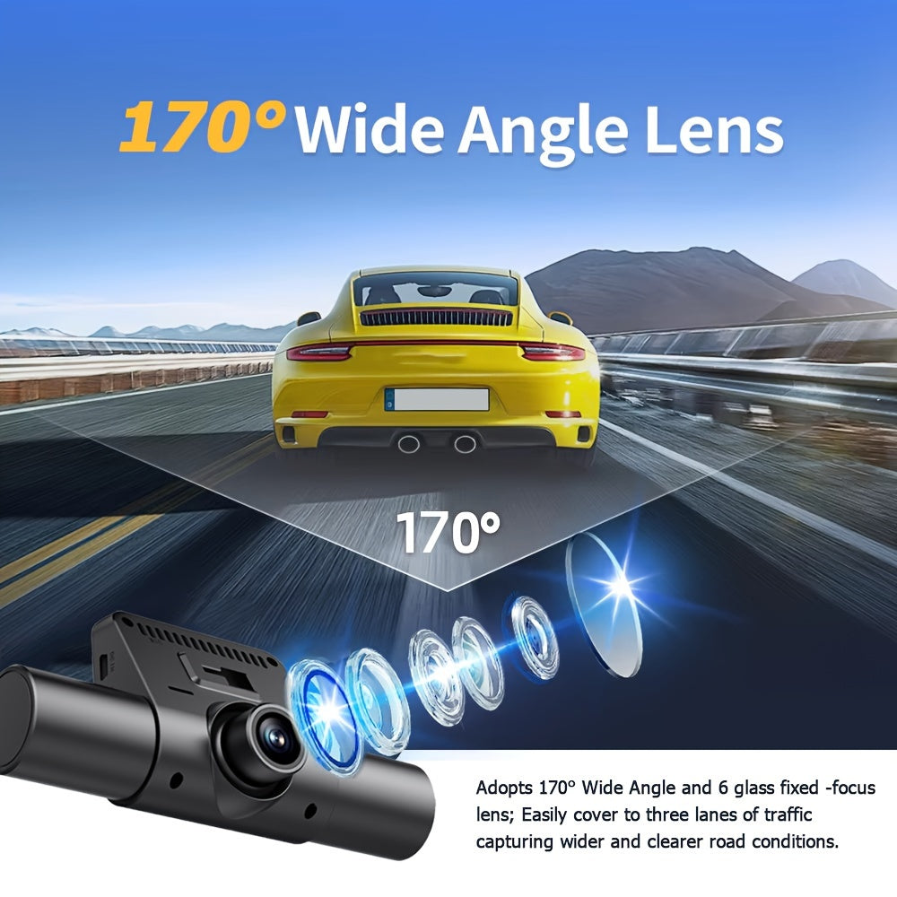 4 Channel Vehicle Camera with 1080P Car DVR Video Recorder for Driving Dash Cam. Features 1080P front and 720P left/right rear night vision, loop recording, and 24H parking monitor.