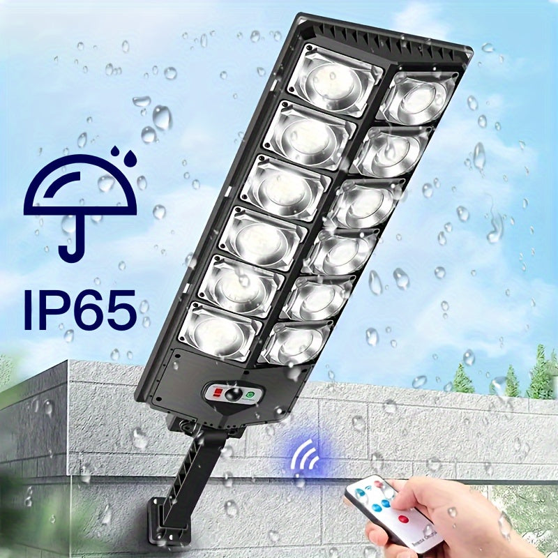 Solar powered outdoor street light with high brightness and human body induction for rural areas.