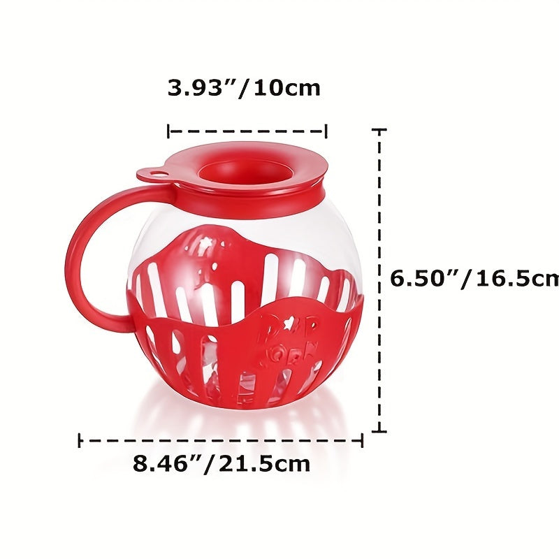 One piece of 2.25 quart microwave-safe high borosilicate glass popcorn pot for popping popcorn in the microwave.