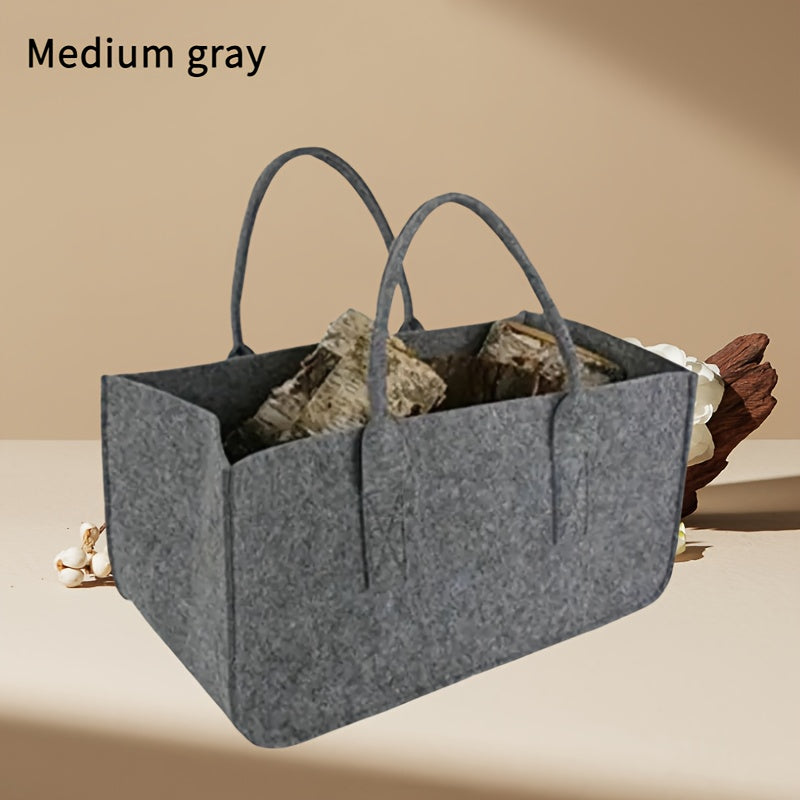 Durable Non-Woven Firewood Tote Bag - Square Shape, Ideal for Shopping and Storage