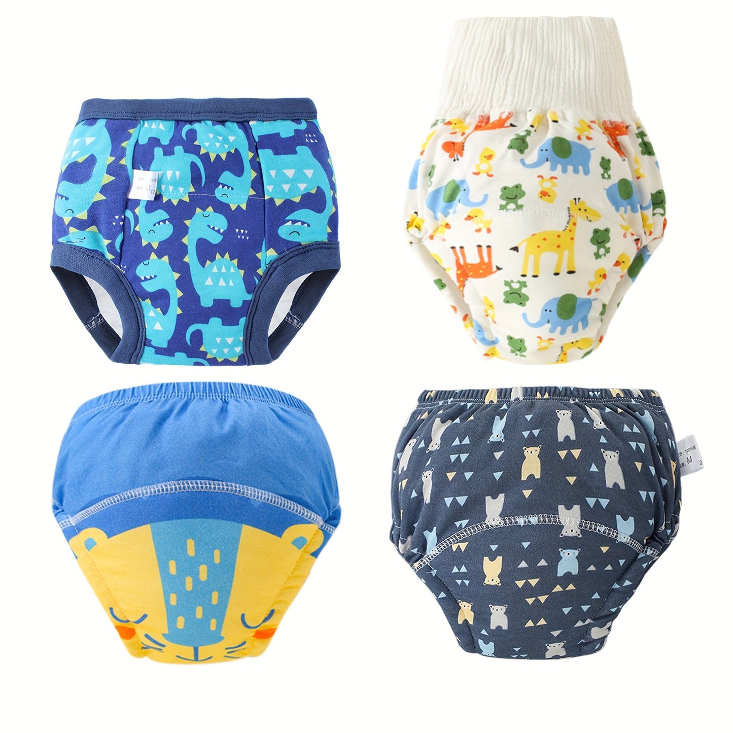 Set of 4 BabyCare Washable Training Panties, made with Knit Fabric and featuring an Elastic Waistband for comfortable Toilet Training. This Shorts Set is the Perfect Gift for...