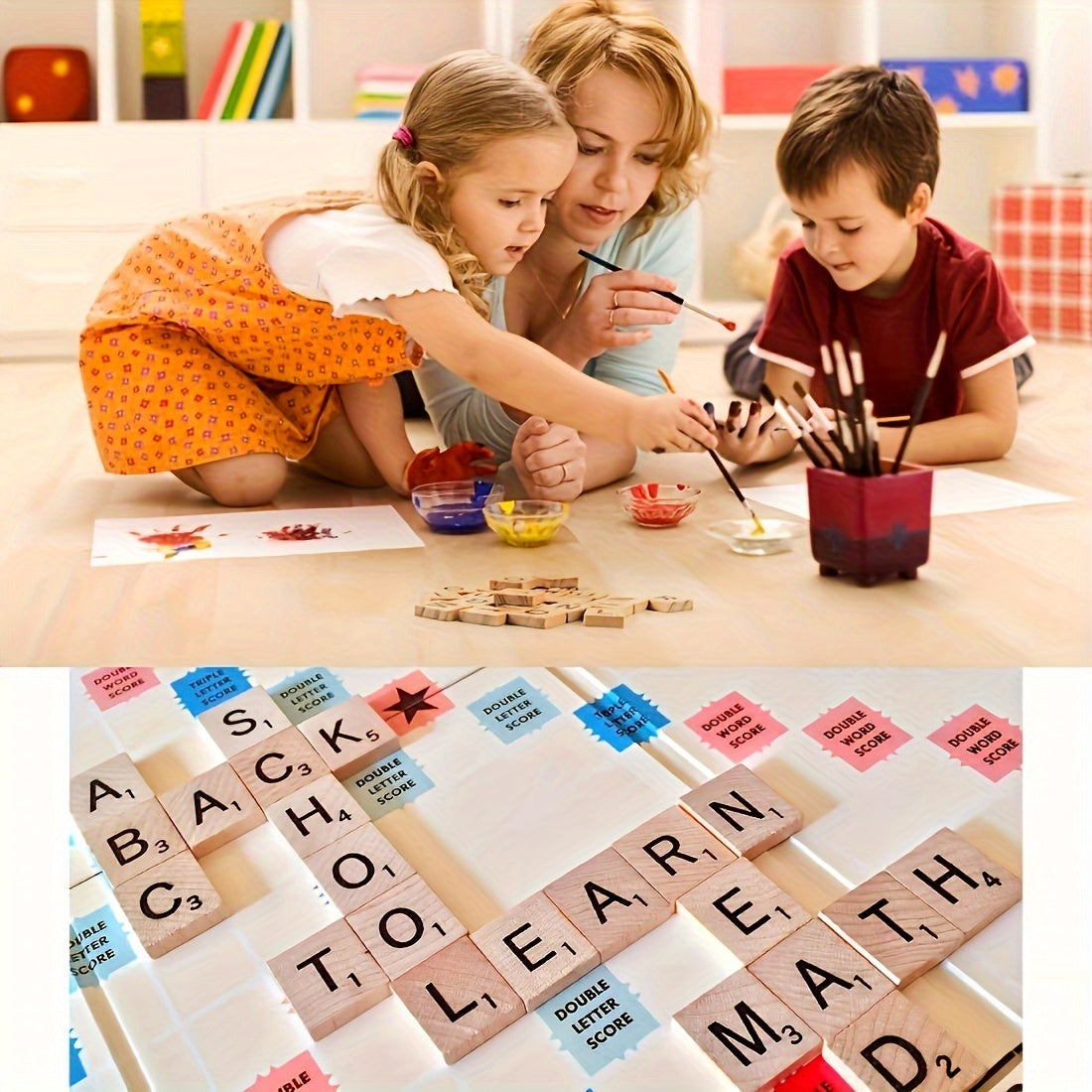 Versatile set of premium wooden letter tiles for crafting unique gifts, stylish coasters, and word games. Available in 100/200/500/1000 pcs.