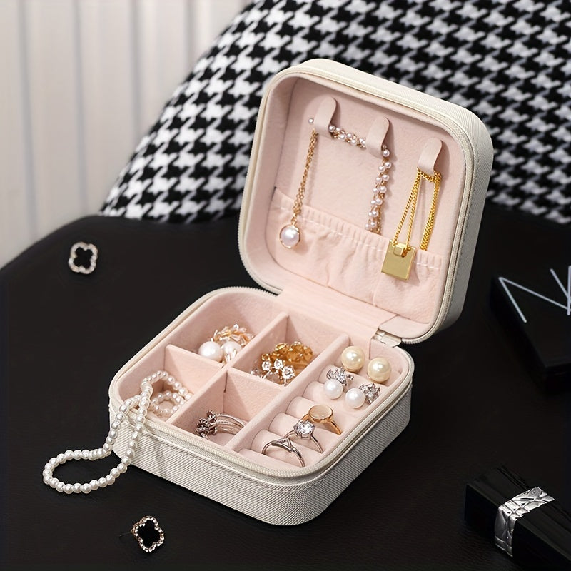 Large Capacity Jewelry Storage Box for Travel and Home Organization, with Necklace and Earrings Holder