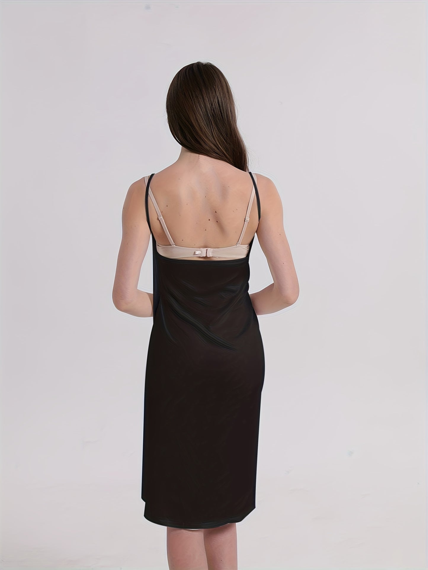 Black backless spaghetti strap cover up dress without bikini, women's swimwear & clothing.