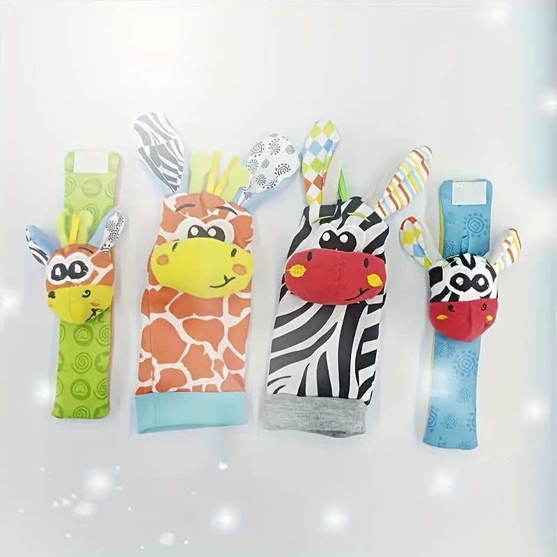 Plush Zebra Wrist Rattle Socks Set for Babies 0-12 Months - Perfect Gifts for Baby's Birthday, Halloween, Thanksgiving, Easter, and Christmas.