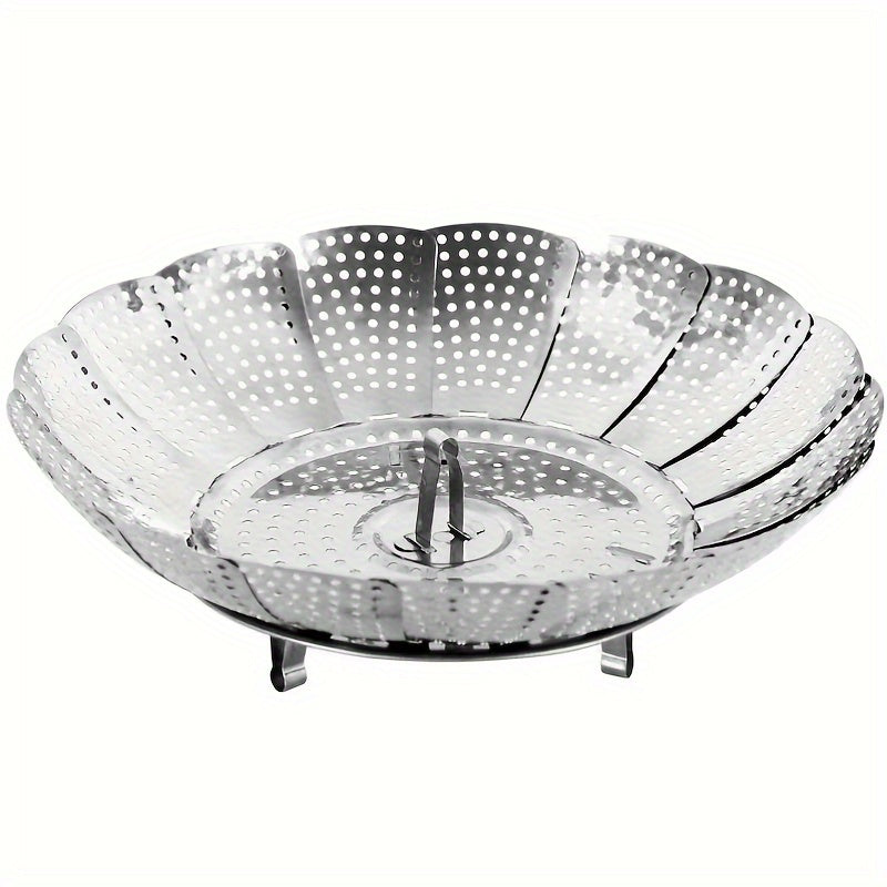 Durable Folding Steamer Basket Made of Stainless Steel - A Versatile Tool for Healthy Cooking in the Kitchen