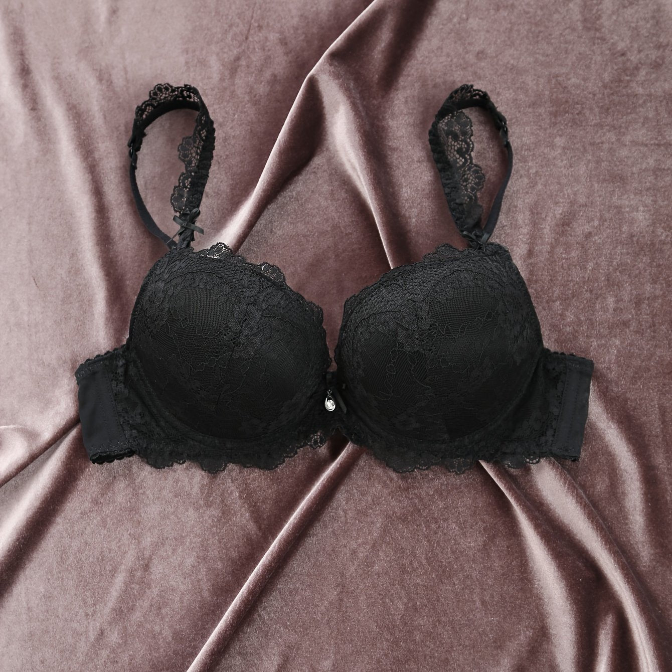 Scallop lace push up bra for women