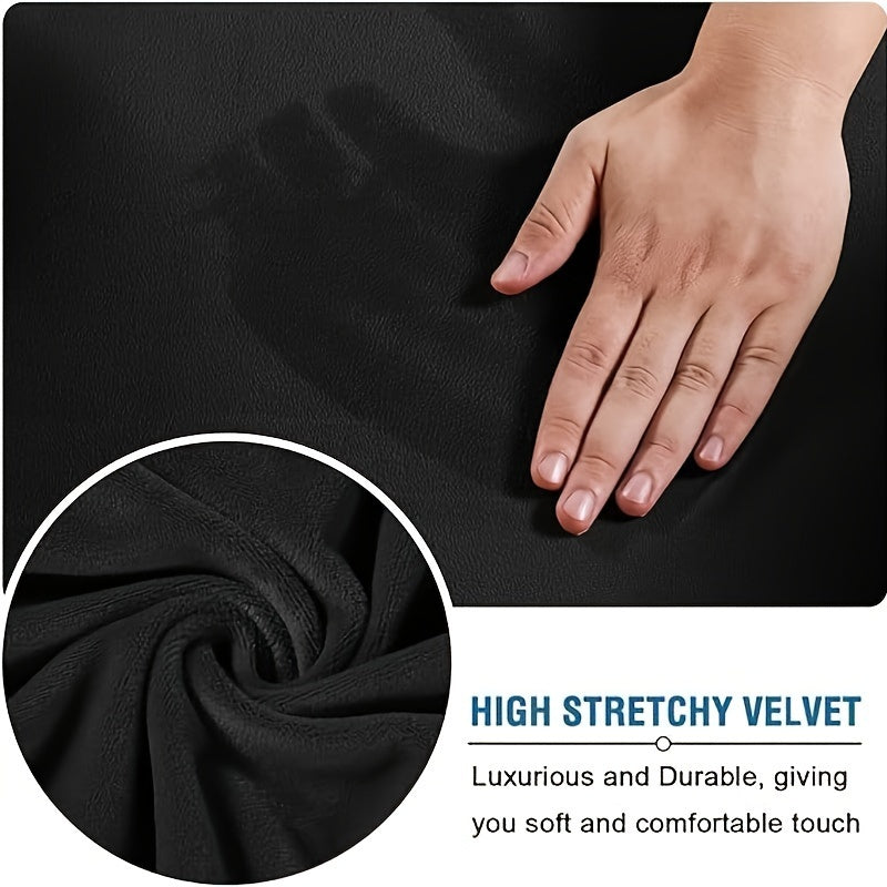 3 ta Velvet Plush Stretch Stul Qopqog'i Armrest bilan, Ofis Stullari uchun Bir Rangli Slipcoverlar. To'kilishlar va dog'lardan himoya qiladi, ko'pchilik ish stullari uchun mos keladi.