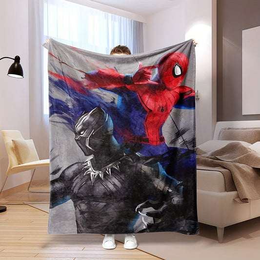 Experience the thrilling battle between Spider-Man and Black Panther on our stylish and detailed red, black, and gray interwoven blankets. Elevate your home with modern and fashionable accessories that bring your superhero dreams to life. Our range of