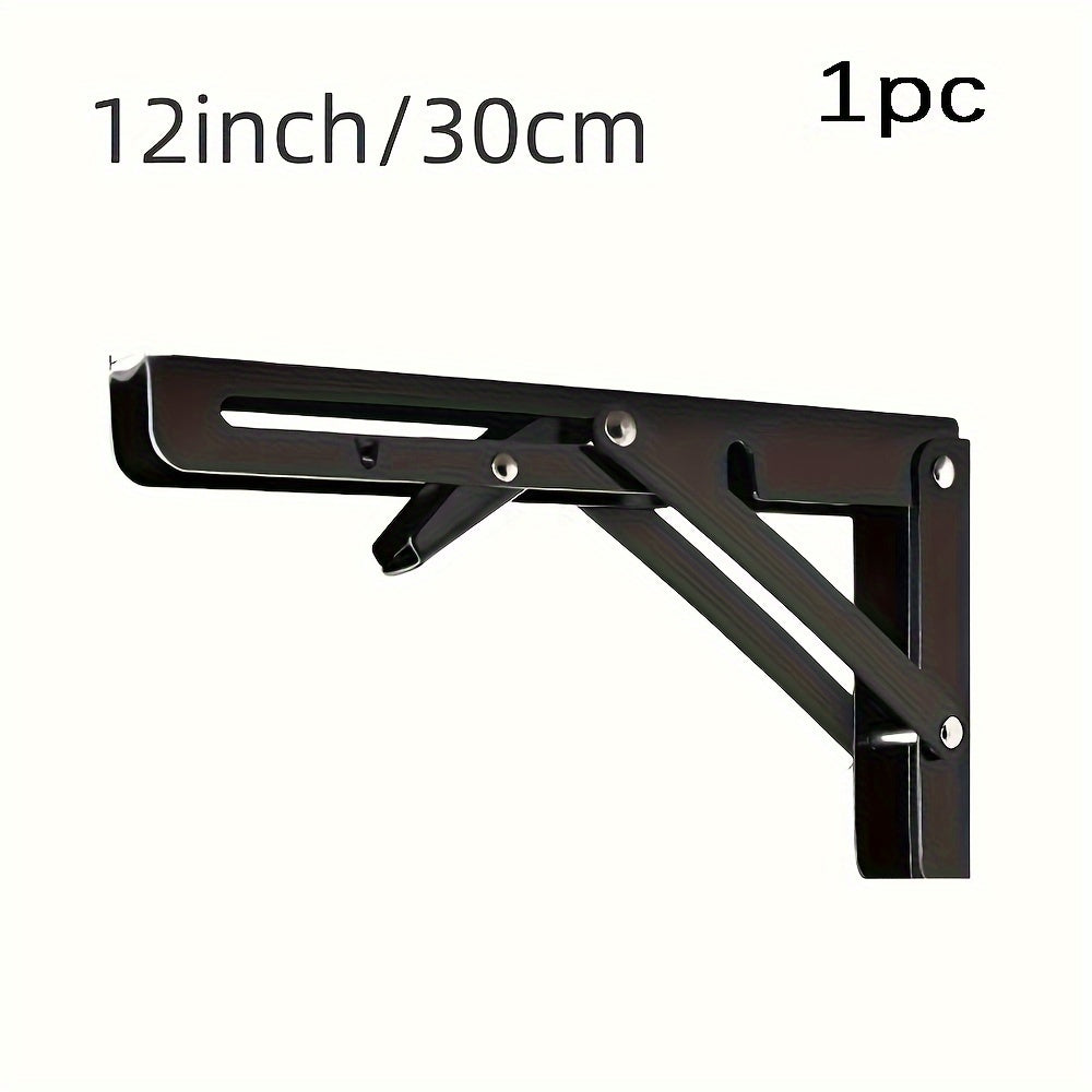 1pc Heavy Duty Folding Shelf Brackets for Bench Table - Wall Mounted with Screws