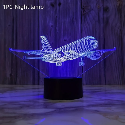 Colorful Shaped Flying Passenger Plane Night Light, Ideal Holiday Gift for Loved Ones