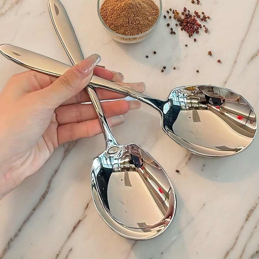 Sleek and durable stainless steel square spoon for buffet, dinner parties, and everyday use. Suitable for serving and cooking.