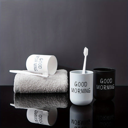 Durable plastic toothbrush holder for couples with creative design.