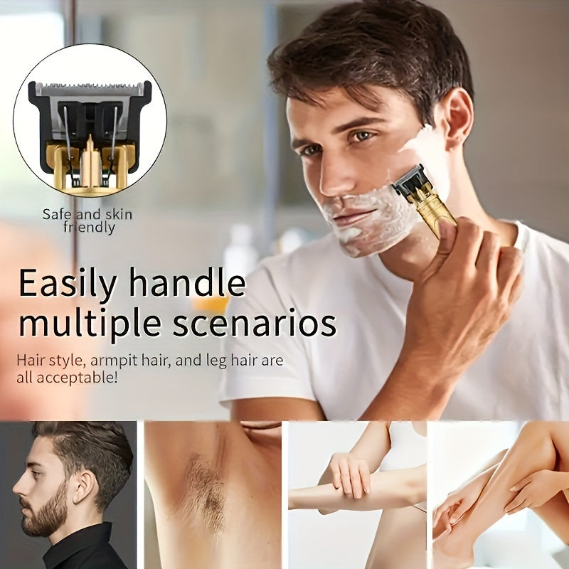 Retro T9 Style Upgraded Electric Hair Clipper with Dual-Use Shaving Head