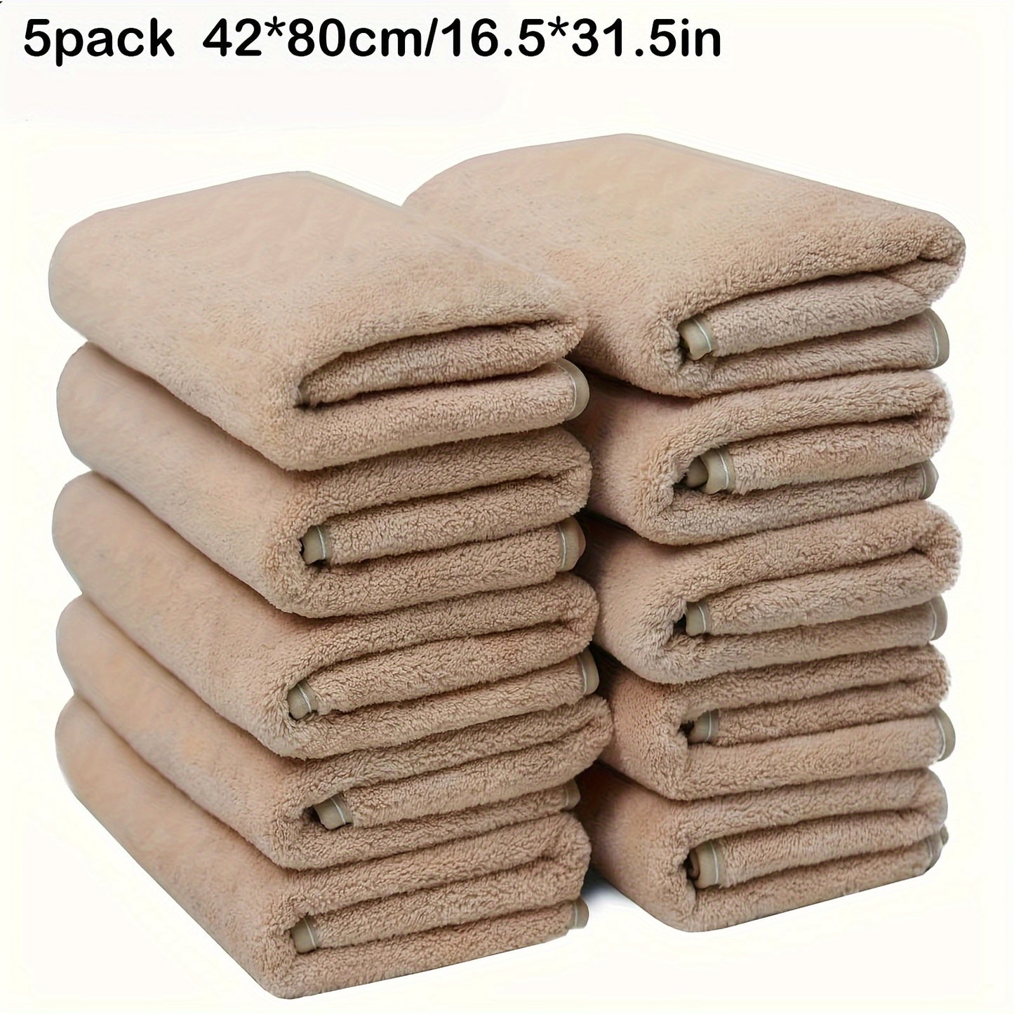 Large 42*80cm Coral Fleece Face Towel 5/10-Pack, 350g/m² Square Density