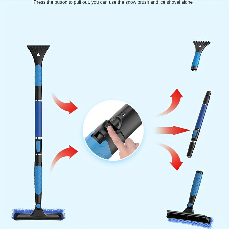 Get ready for winter with the Sleigh Hammer Snow Scraper Set! This versatile kit includes a telescopic ice scraper, removable snow shovel, and non-slip brush, making it the perfect outdoor car snow removal tool for dealing with heavy snow conditions.