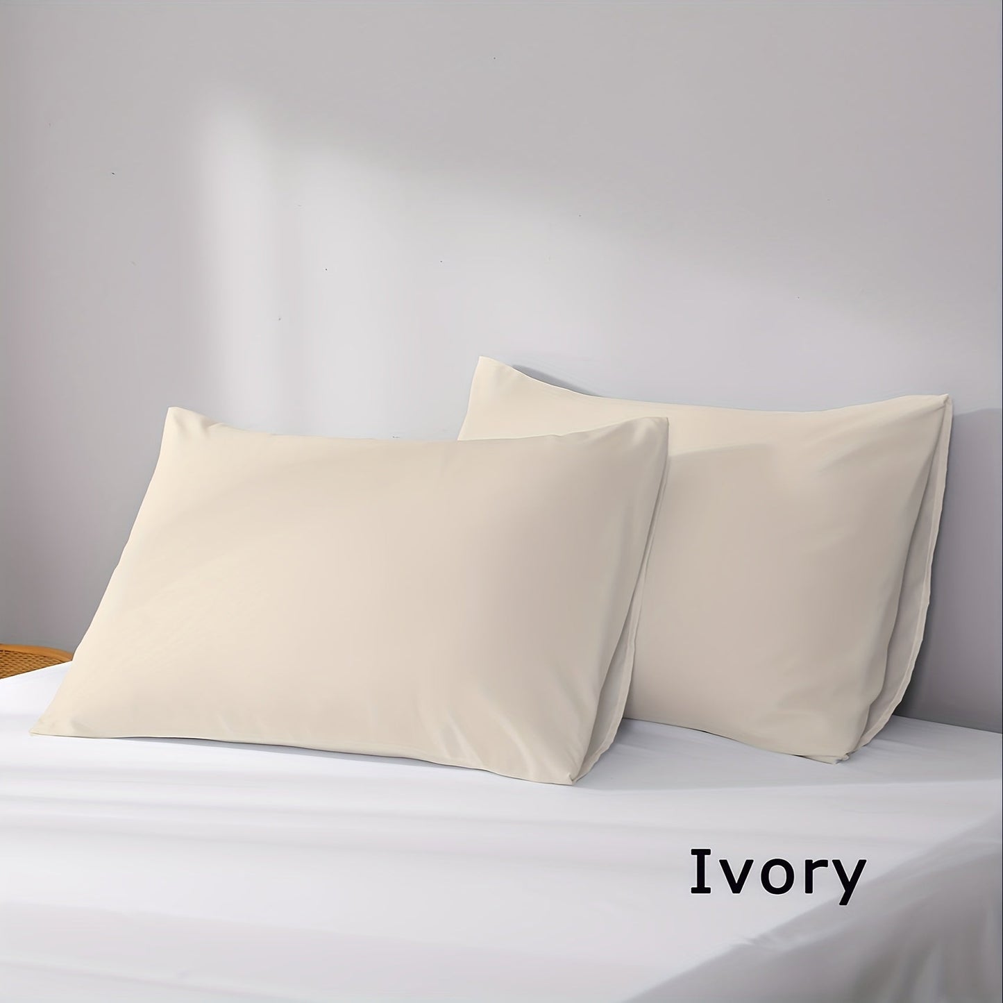 Set of 2 Pillowcases made from 100% Brushed Microfiber, 1800 Thread Count for ultimate softness and comfort. These cases are wrinkle and fade resistant, with an envelope closure design and no core included.