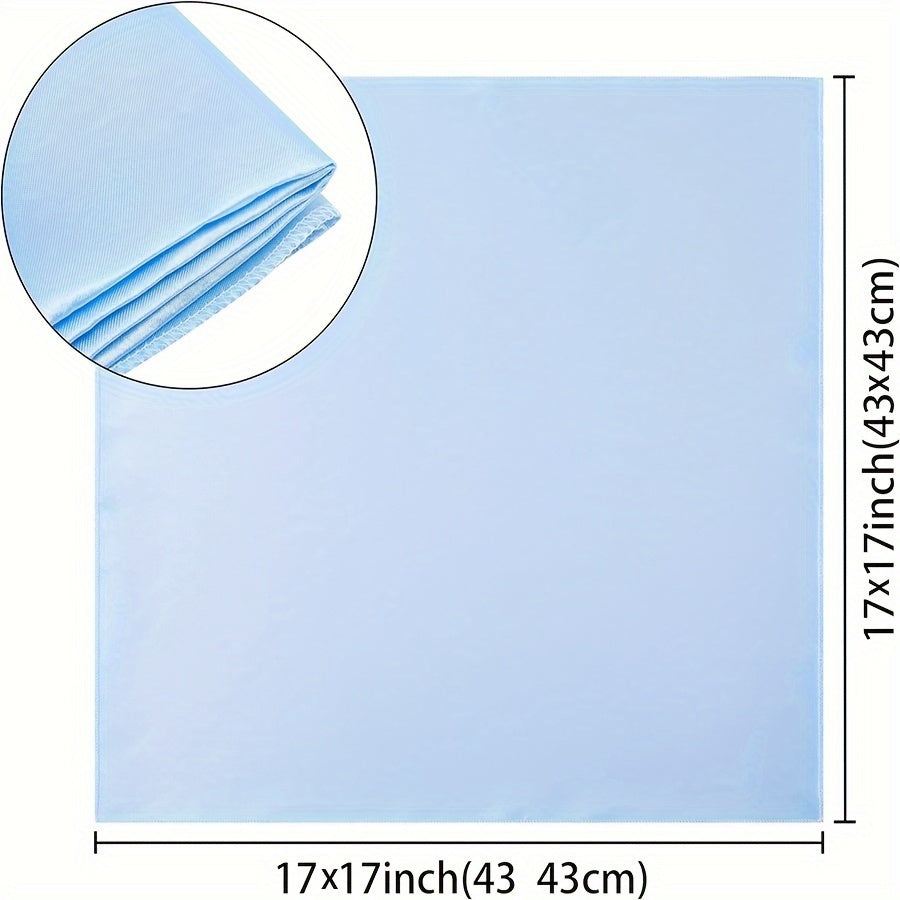 12/24 pieces of 43.18x43.18 cm square satin napkins made of polyester, perfect for restaurants, banquets, and weddings.