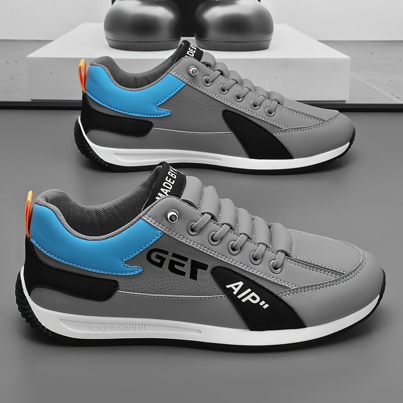 Men's fashion sneakers with thick sole, breathable lining, durable materials, and designer style.