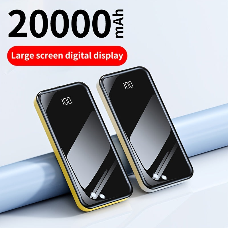 20000mAh Power Bank with 22.5W/PD20W Fast Charging, LED Display, LED Light, Dual Input/Output, Compact and Portable