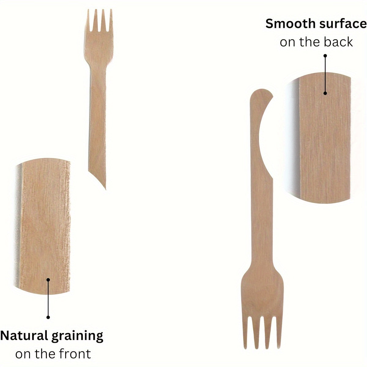 Set of 100 Birch Wood Cutlery Pieces - Includes Disposable Forks for Ice Cream, Fruit, and Dessert Cake - Perfect for Home, Kitchen, Restaurant, Picnics, Camping, and Parties - Ideal for Tableware Accessories and Party Supplies