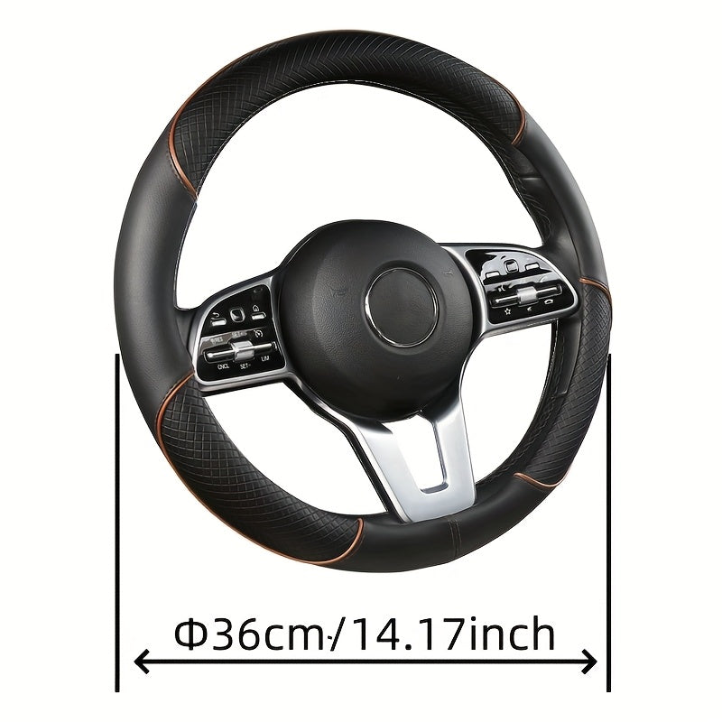 XUANHUANG PVC Steering Wheel Cover - Black & Red Design for Enhanced Driving Comfort.