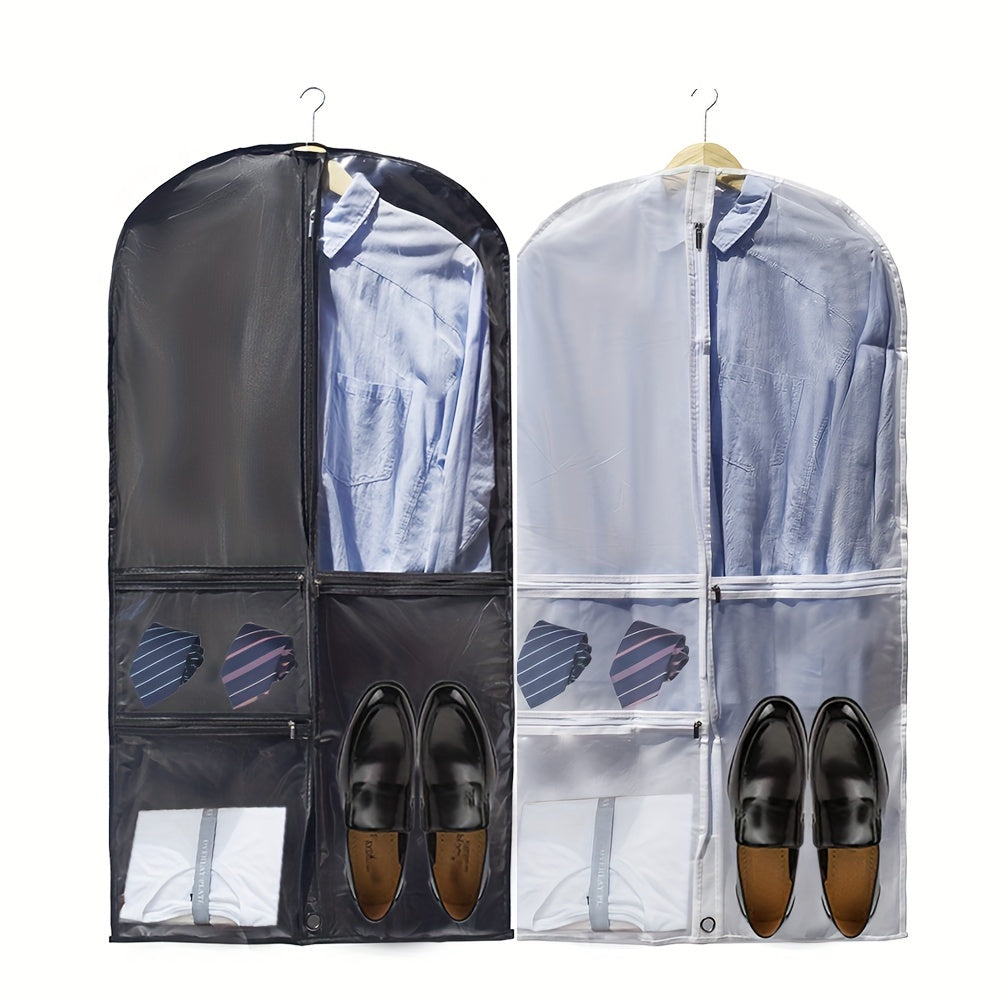 Large garment bag designed for suits, dresses, and dancewear with ample storage space - perfect for travel and business trips, offering hanging storage and protection from dust.