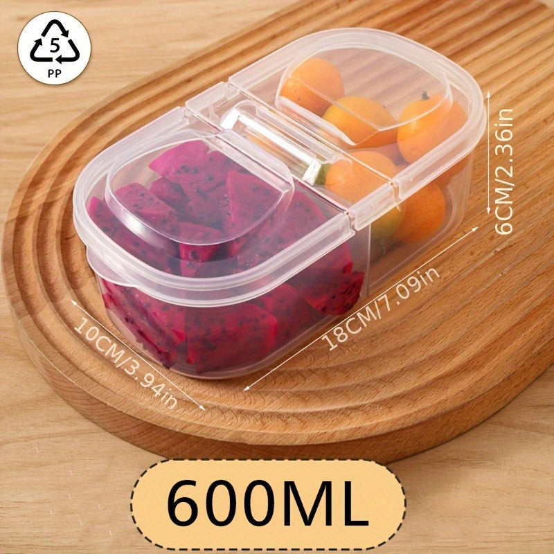 Large Capacity Food-Grade PP Storage Box with Handle - Transparent Container for Fruits & Vegetables, Ideal for Refrigerator Use| Sleek and Clear Visibility Storage Solution for Fresh-Keeping Food