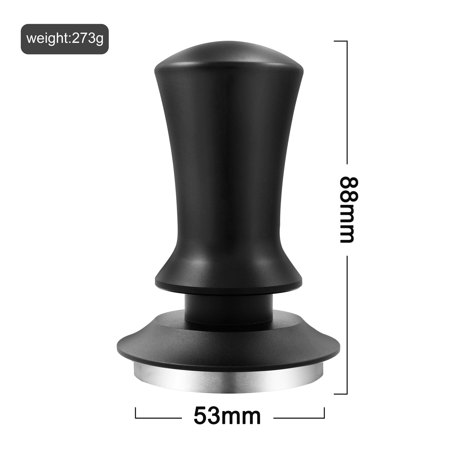 Espresso Tamper Set includes 51/53/58mm sizes, designed for professional baristas. Features spring loaded mechanism and stainless steel base compatible with Rancilio, Gaggia espresso machines.