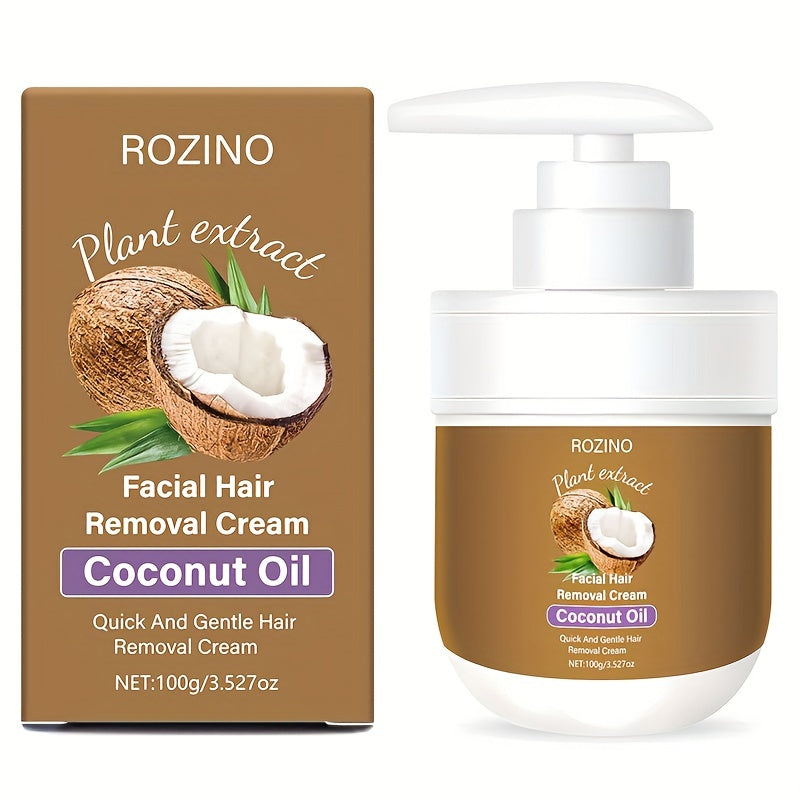 ROZINO Hair Removal Cream, 100g - Gentle & Hypoallergenic, Alcohol-Free, Ideal for Sensitive Areas, Moisturizing Formula for Smooth Skin