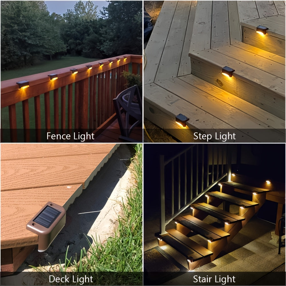 16 solar-powered outdoor lamps, ideal for railings, stairs, fences, columns, and lanes, can be used as LED courtyard decorative lights.