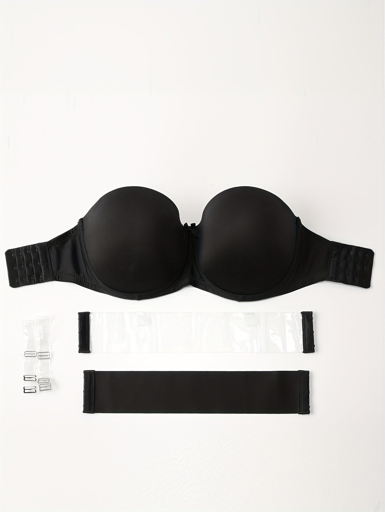 Transparent strap bra with underwire for comfort, women's lingerie.