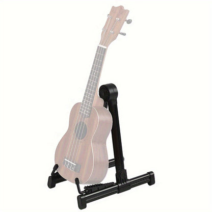 This versatile guitar holder stand fits various types of instruments.