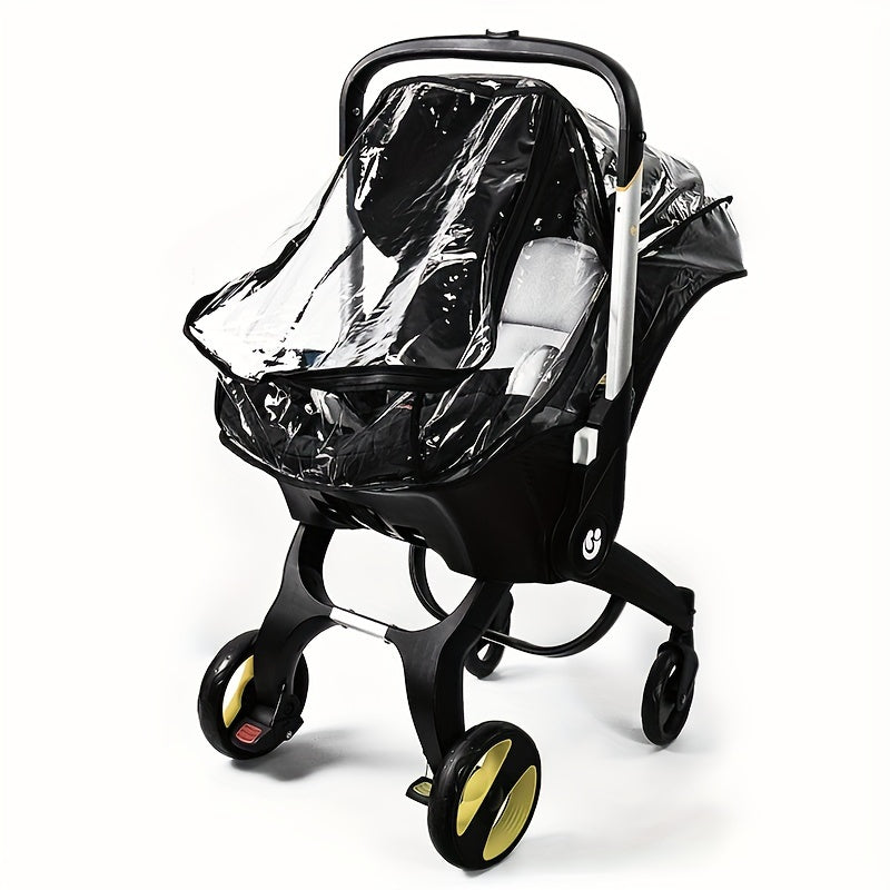 Protect your baby from the elements with our Universal Stroller Rain Cover. This waterproof and windproof accessory will shield your little one from dust, snow, and any inclement weather while out for a stroll. Perfect for keeping your baby dry and