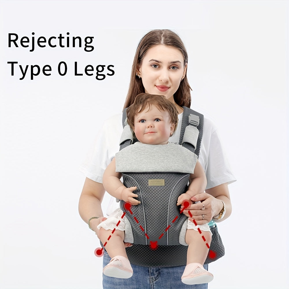 Infant Carrier - This versatile carrier can be used in 4 different ways and is suitable for infants from newborn to toddler (0-48 months old) weighing between 3.18-20.41 KG. Made from breathable polyester, it is adjustable and available in Black, Grey