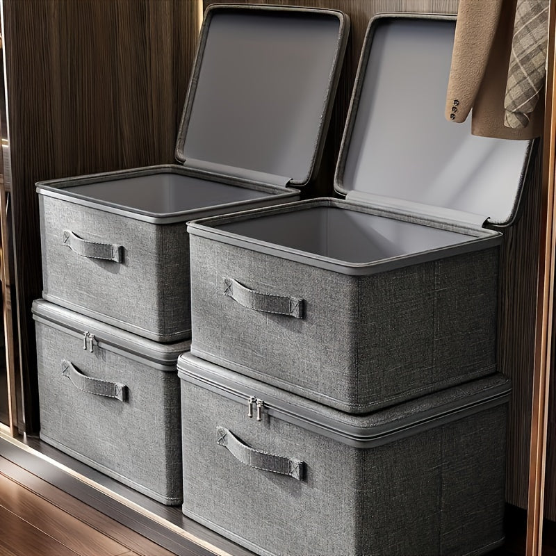 Set of 4 Large Foldable Storage Bins - Waterproof and Versatile Organizer for Clothes and More, Ideal for Bedroom and Living Room Storage, Size 45.01x35.0x26.01 cm