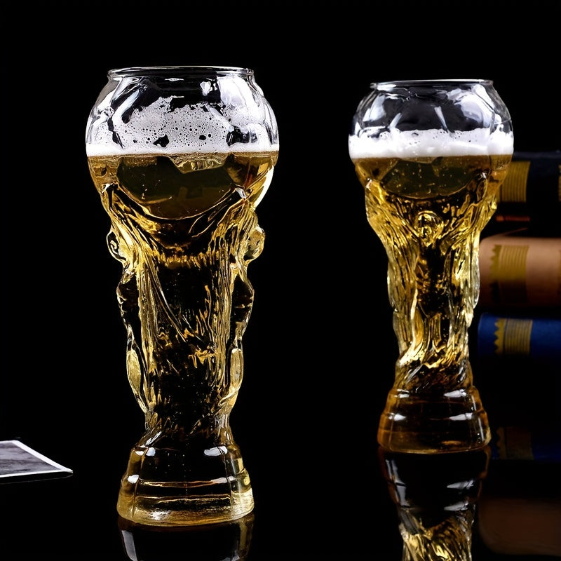 Clear glass beer cup, 1pc, 450ml/15.2oz - Ideal for soccer fans and outdoor enthusiasts, perfect for all seasons.