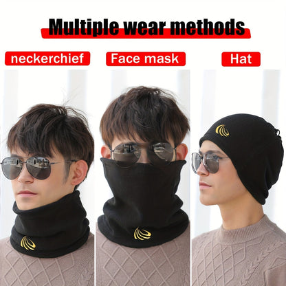 This unisex polyester fleece neck gaiter is a versatile multi-wear scarf ideal for skiing, hiking, biking, and staying warm in the winter. The double-sided thickened cap comes in a solid color and can be hand washed or dry cleaned. This knitted neck