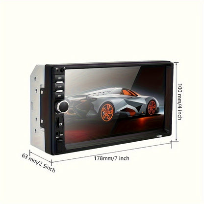 QueenDer 17.78cm Double Din Car Stereo with Backup Camera - Wireless, USB, AUX-in, TF Card Slot, Mirror Link for Android Phones