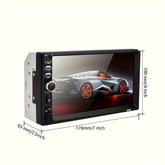 QueenDer 17.78cm Double Din Car Stereo with Backup Camera - Wireless, USB, AUX-in, TF Card Slot, Mirror Link for Android Phones