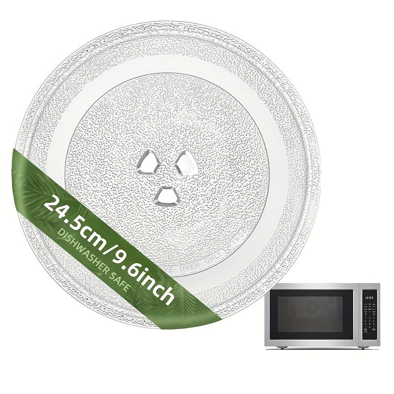 1 piece of Y-shaped glass turntable tray measuring 9.6 inches (24.5 cm). Compatible with LG, GE, Magic Chef, Hotpoint, Panasonic, Kenmore, and other models. Ideal as a replacement for your microwave turntable tray.