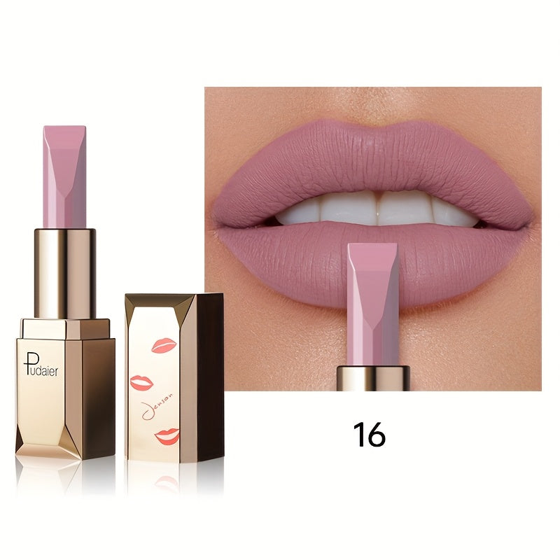 26-color Pudaier Velvet Matte Lipstick - Long-lasting, Waterproof, Highly Colorful - Perfect Valentine's Day Gift.