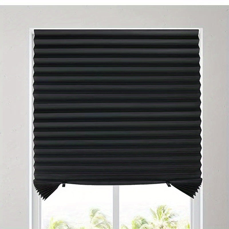 1 piece of Easy Up and Down Blackout Pleated Curtains for Home Decor - No Tools Required - Ideal for Car, Bedroom, and Living Room - Blocks Light and Ensures Privacy