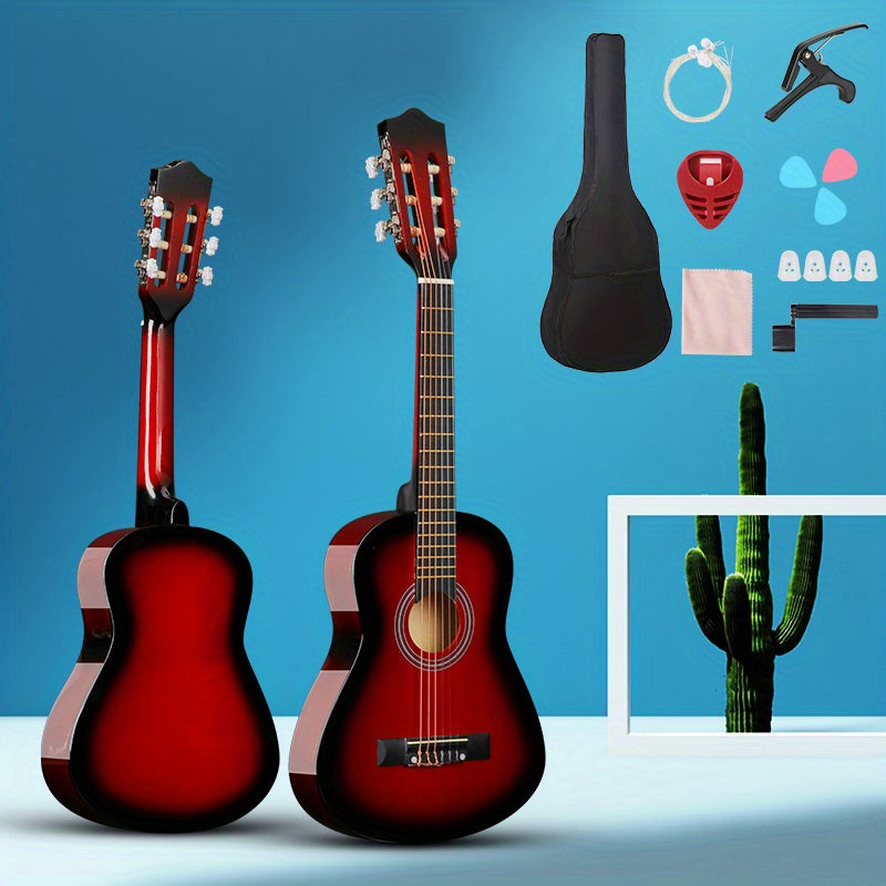 30/38 Inch Classical Acoustic Guitar Kit for Adults and Teens, Includes Picks, Bag, Case, and Accessories - Perfect for Beginners.