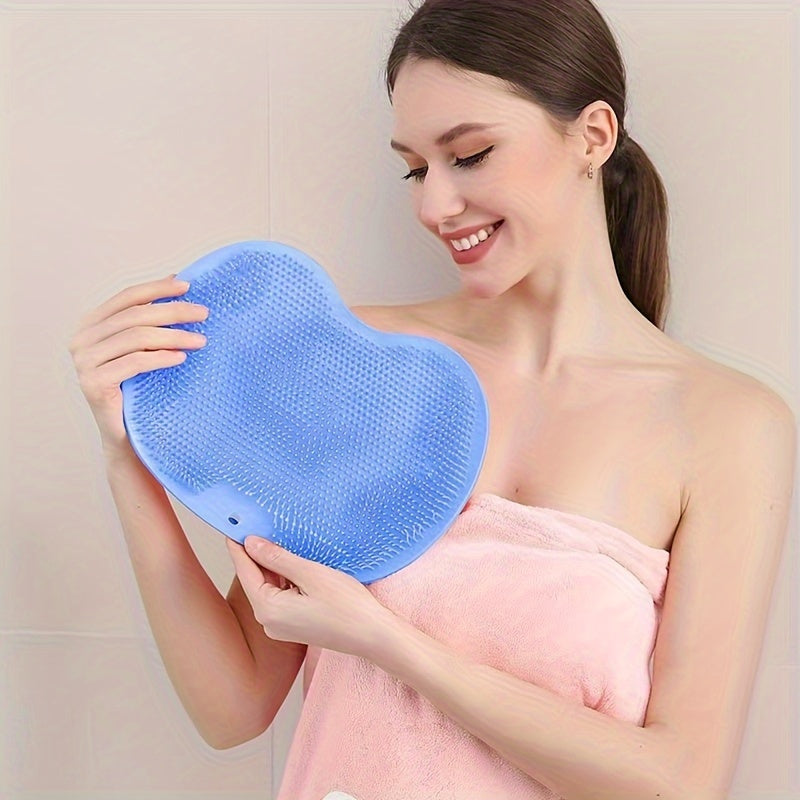 Silicone shower foot scrubber and massager for clean, exfoliated feet. Great gift for Christmas or Valentine's Day.