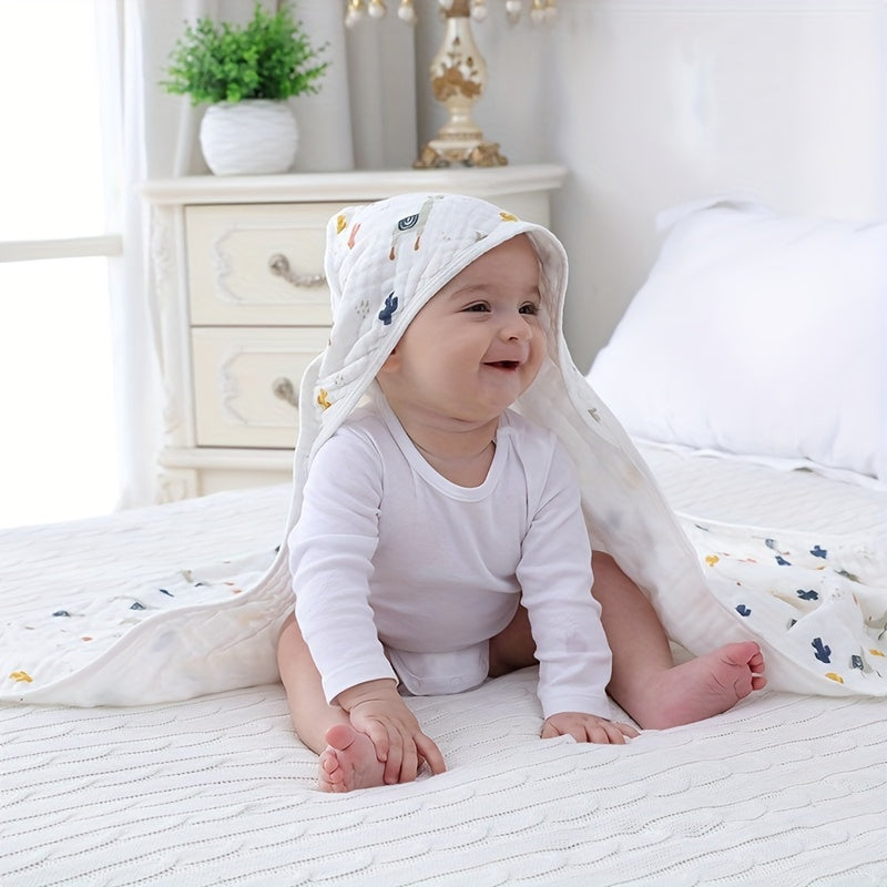 Soft and Absorbent Baby Towels with Hood, Ideal for Newborn Bath Time, 6 Layers of Luxury