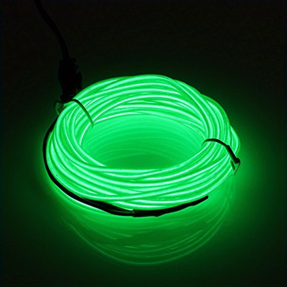 Neon light strip with EL wire battery pack for DIY decorations and parties.