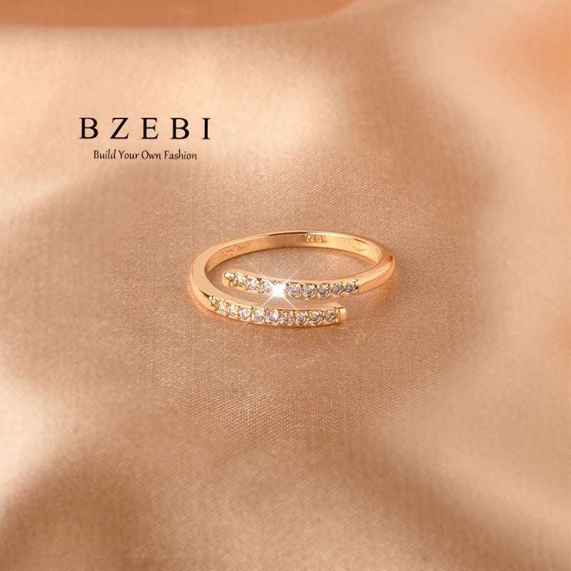 Stylish Adjustable Cross Ring adorned with Glittering Cubic Zirconia - Made with 18K Gold Plating, Safe for Sensitive Skin - Ideal Present for Her on Valentine's Day, Mother's Day, Christmas, and All Occasions - Comes with a Gift Box