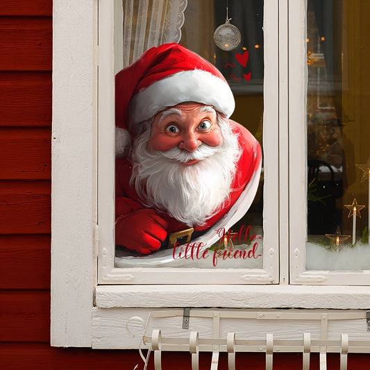 Decorate your home with a festive touch using the Santa Claus double-sided visual pattern glass window sticker, measuring 20x30cm. Perfect for Christmas, this stylish decoration (DJ7560-NL) is sure to add a touch of holiday cheer to any room.